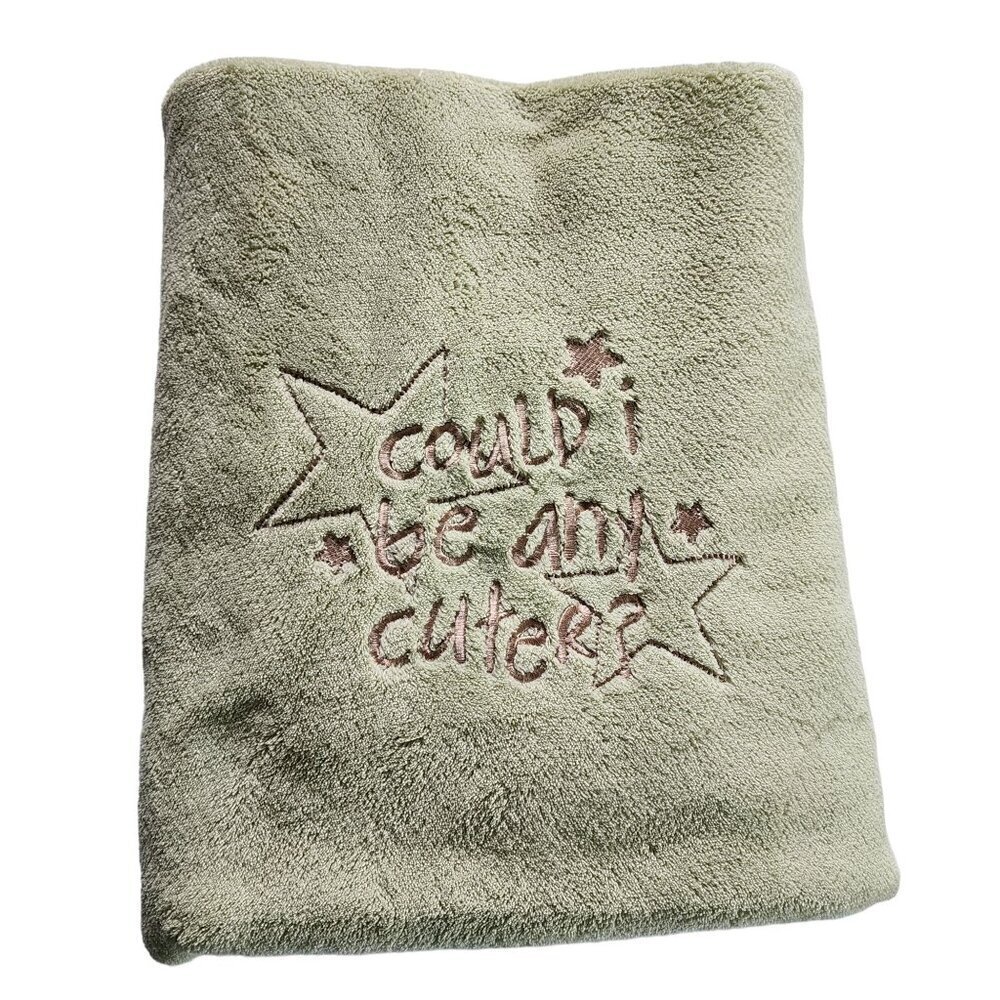 Target Tiddliwinks Baby Blanket Could I Be Any Cuter Green Plush Satin trim